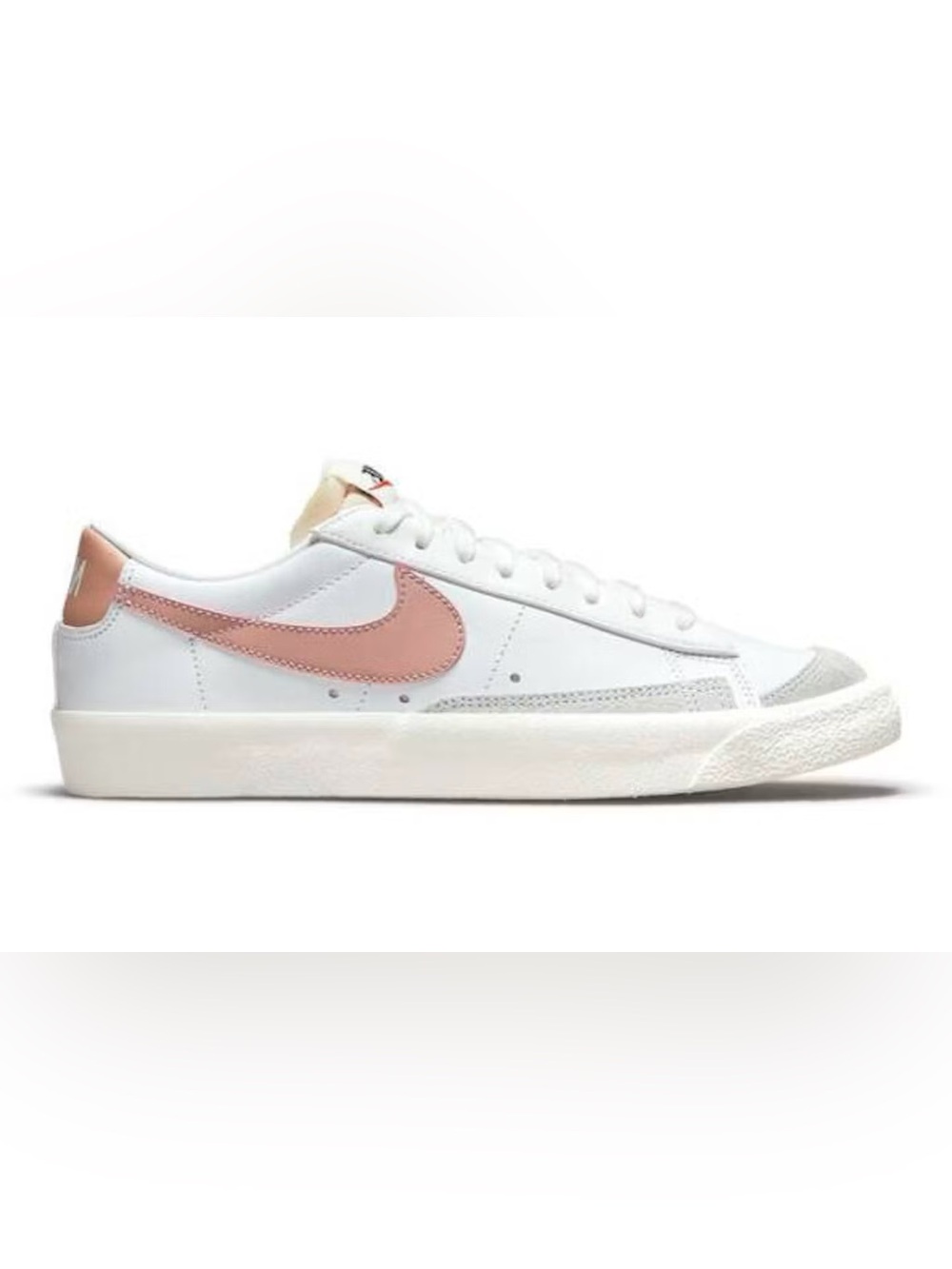 Nike Women’s White Low-Top Blazers with Blush Pink Swoosh